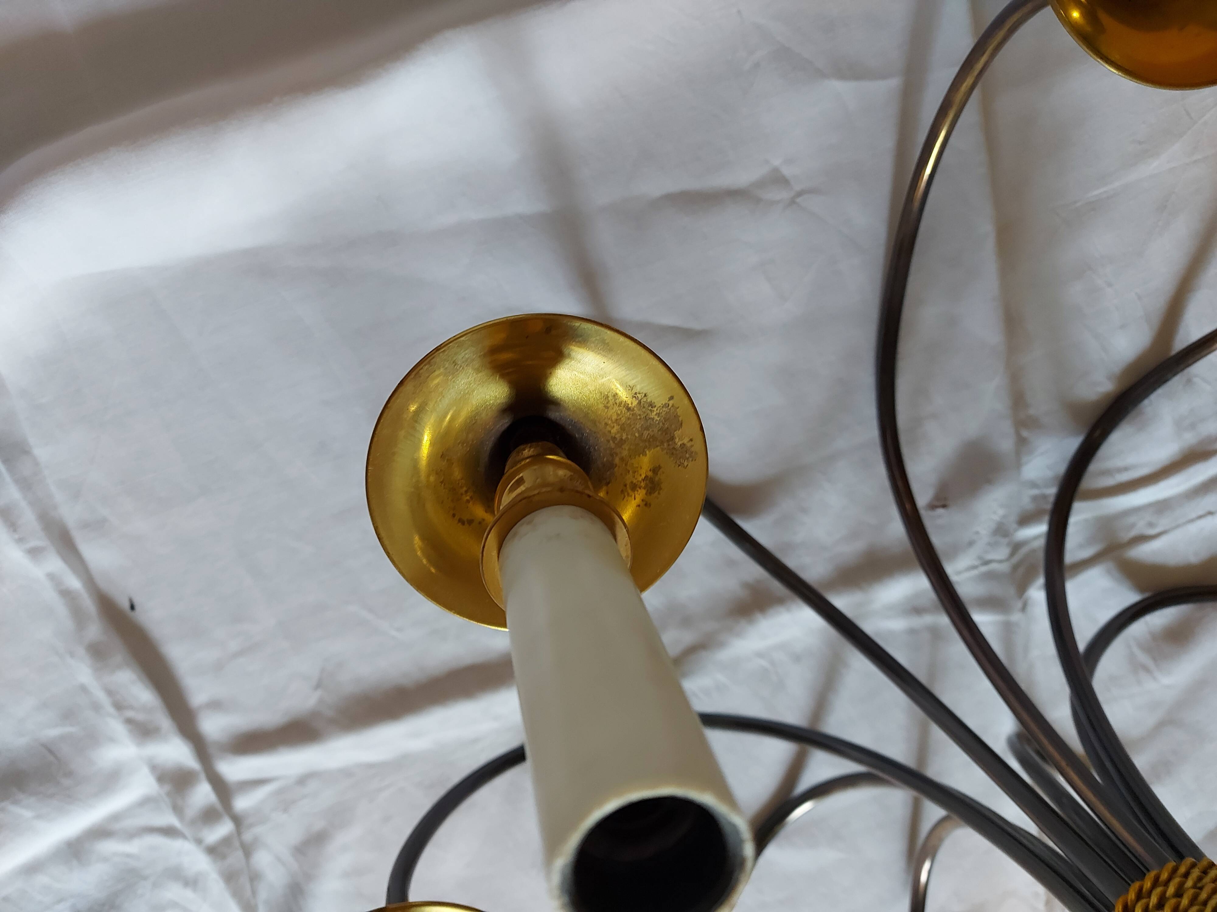 Chandelier design 8 gold brass metal lights