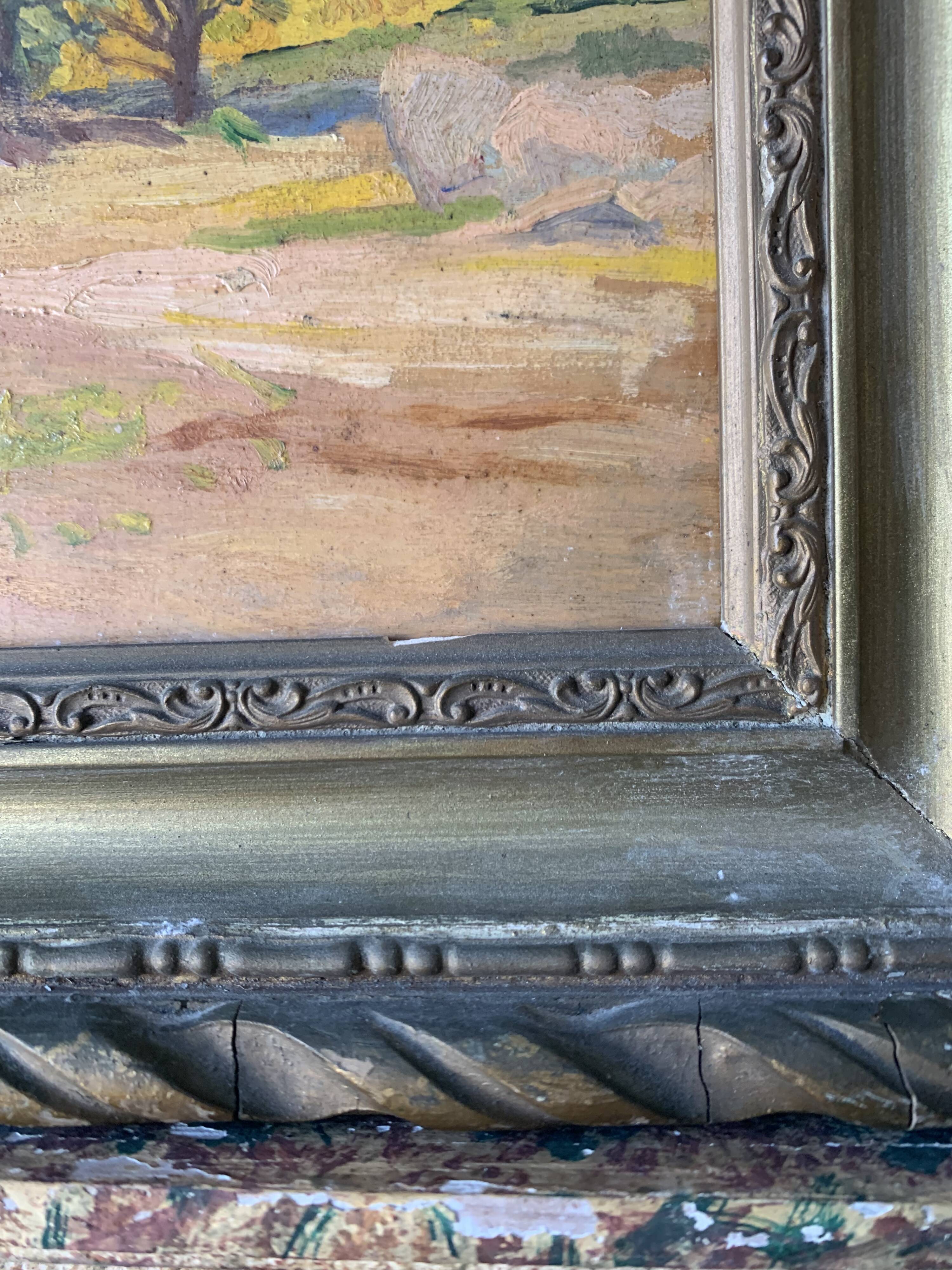 Pair of Impressionist Oil Paintings of Vintage and Antique Landscapes