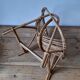 Children's armchair rattan shell, vintage 70s