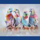 Painting of doves. Picture of doves. Doves in oil.