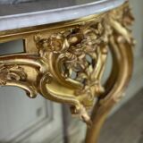 Louis XV style console table in gilded wood, 19th century