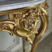 Louis XV style console table in gilded wood, 19th century