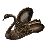 70 vintage mail swan with agate wings