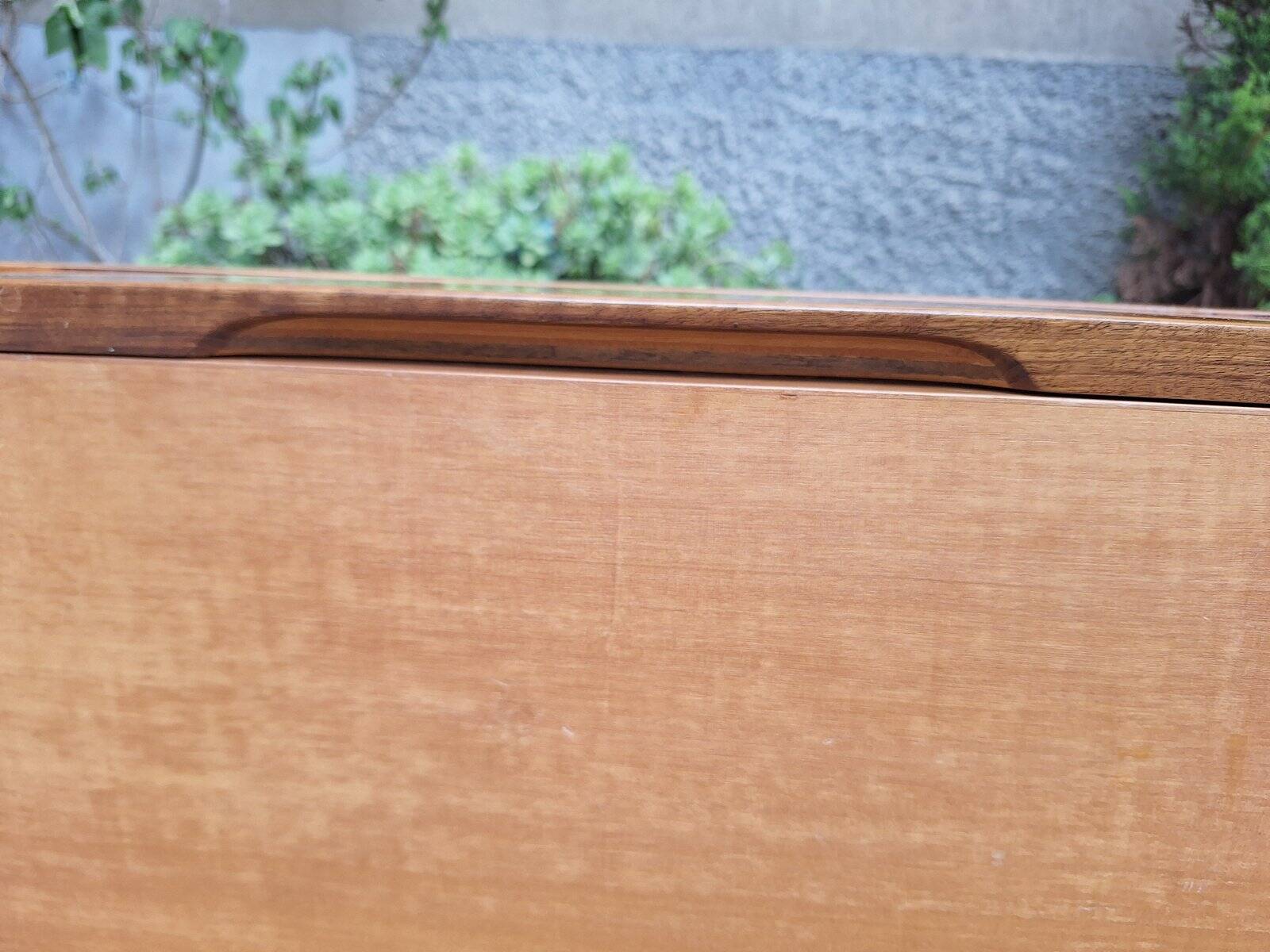Wall-Mounted Console Shelf in National Walnut with Drawers Under the Top, 1980s
