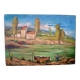 Tuscan landscape painting oil on panel signed