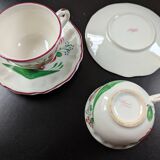 2 Saint Clément cups and saucers with rooster motif