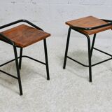 Pair of modernist stools, France, 1960s