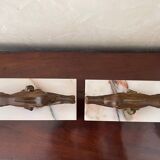 Art Deco Marble and Metal Bookends