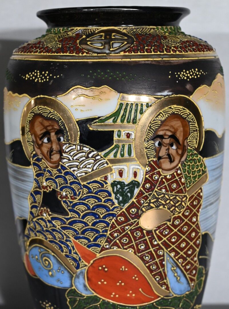 Pair of satsuma vases in japanese porcelain – early twentieth