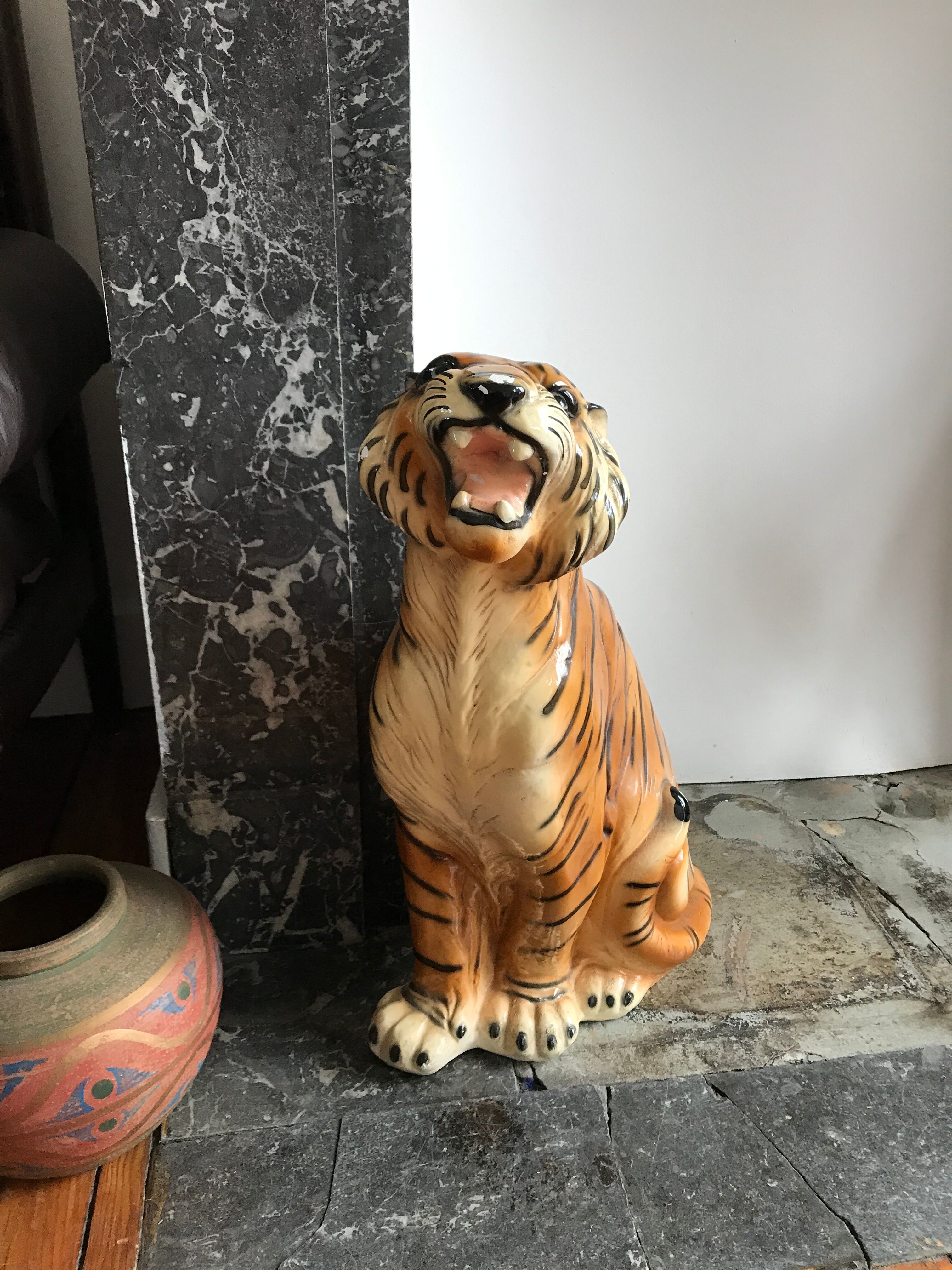 Tiger in earthenware