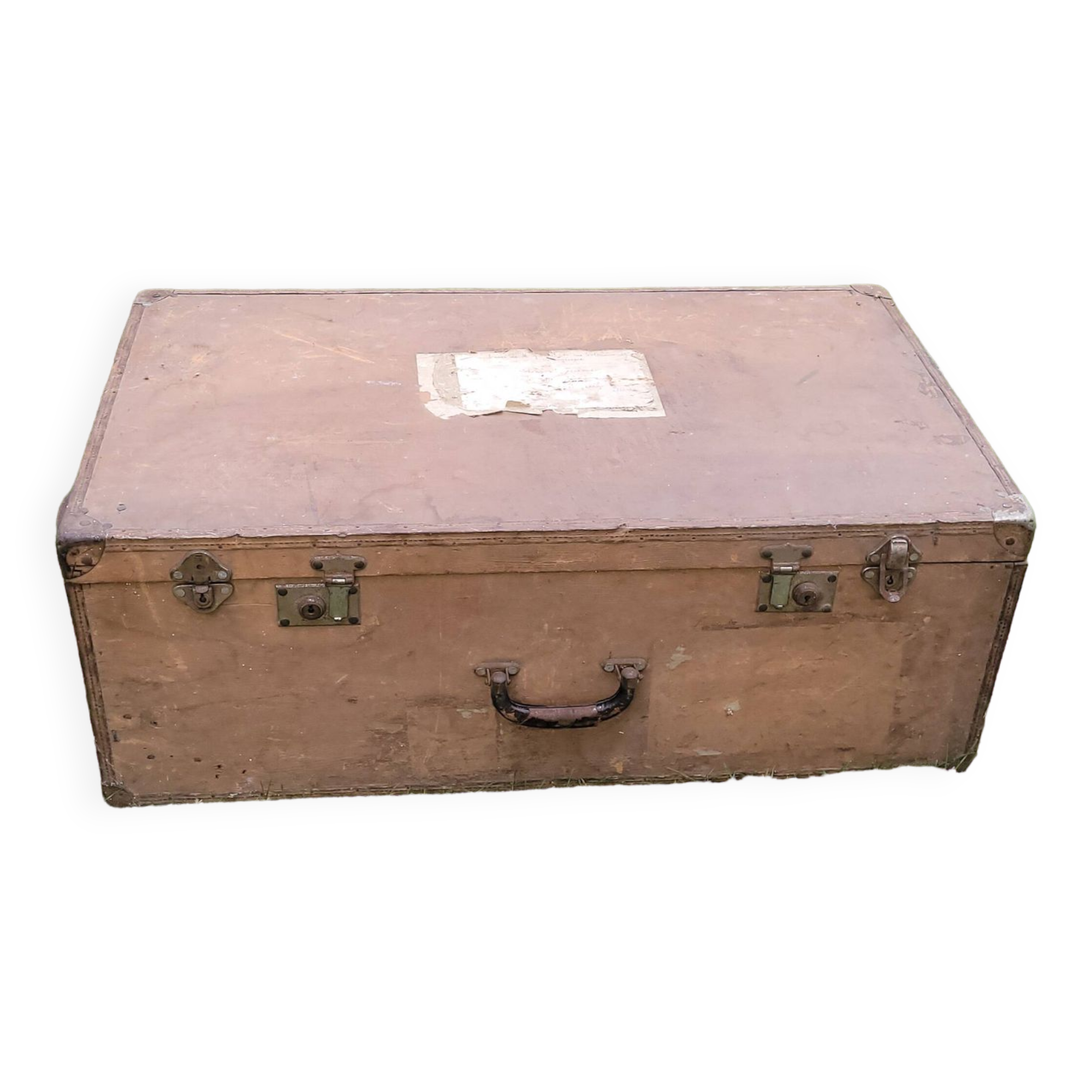 Large suitcase / wooden trunk - old