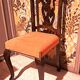 Varnished wood chair with orange velvet fabric, 1880/1900
