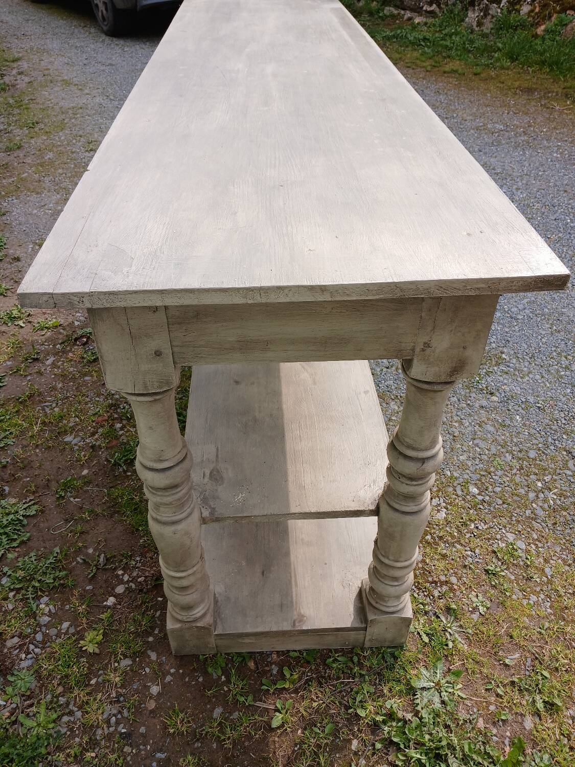 Antique style wooden draper's table