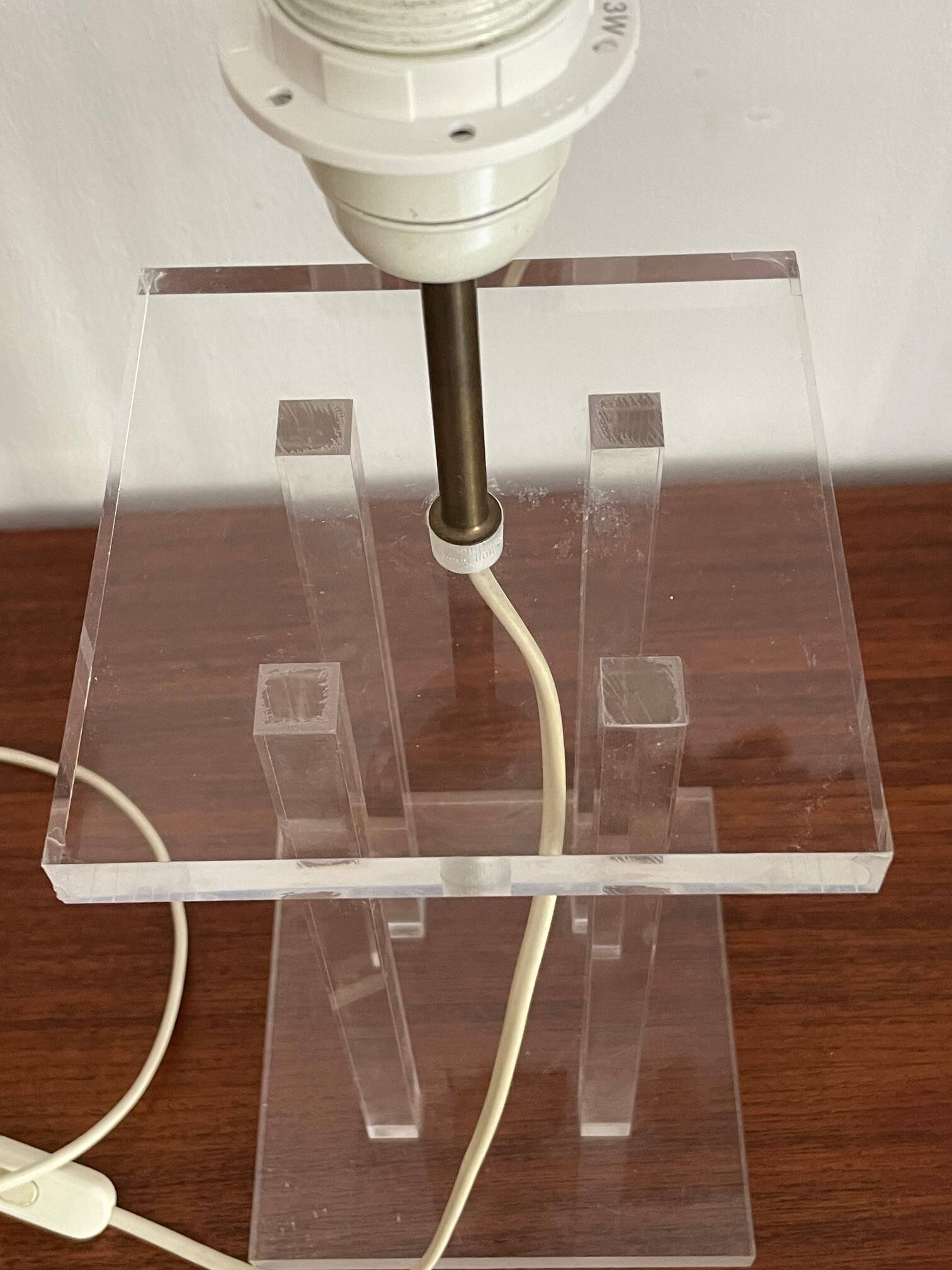 Vintage lamp by David Lange, crystal model in plexiglass.