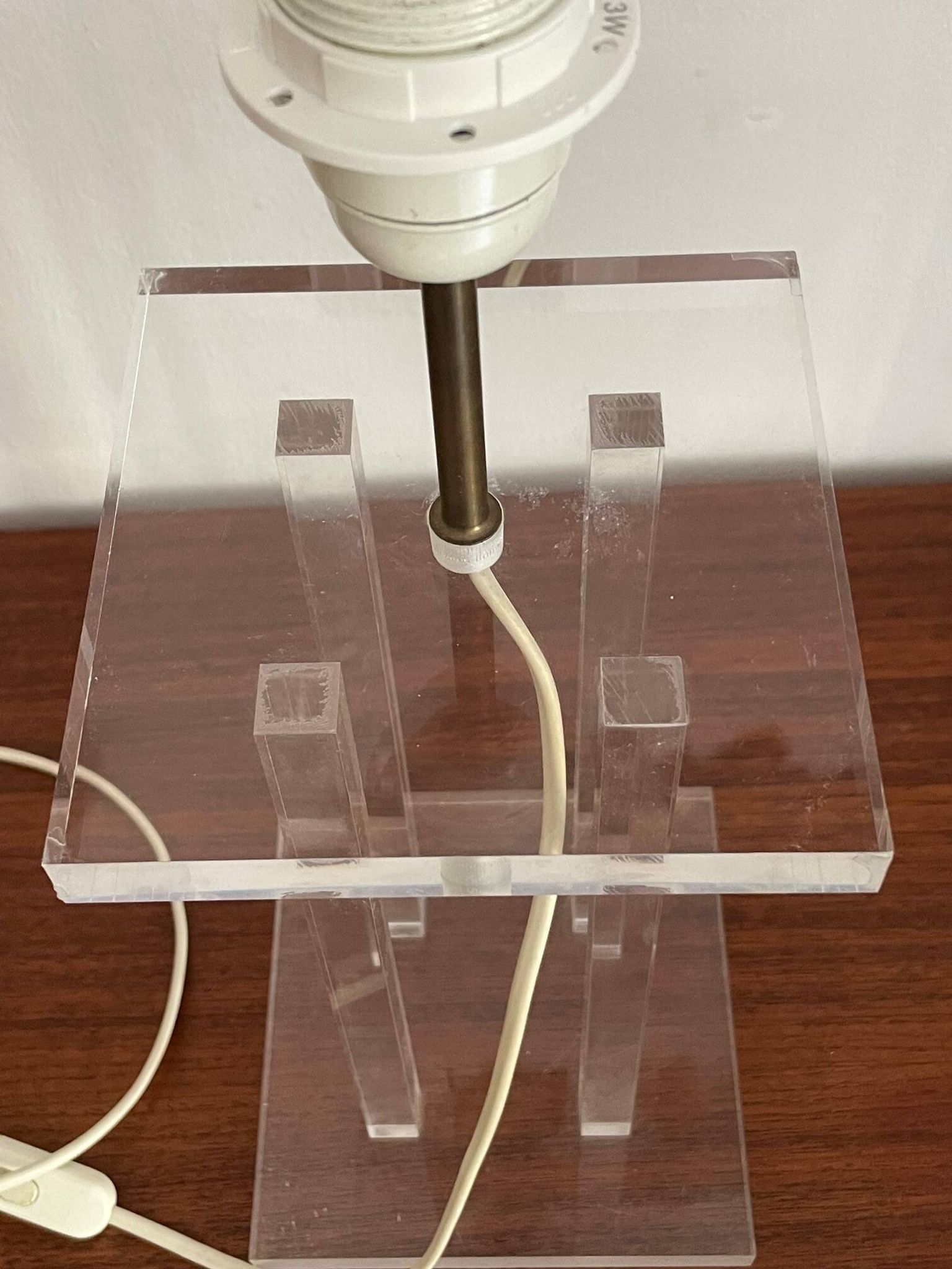 Vintage lamp by David Lange, crystal model in plexiglass.