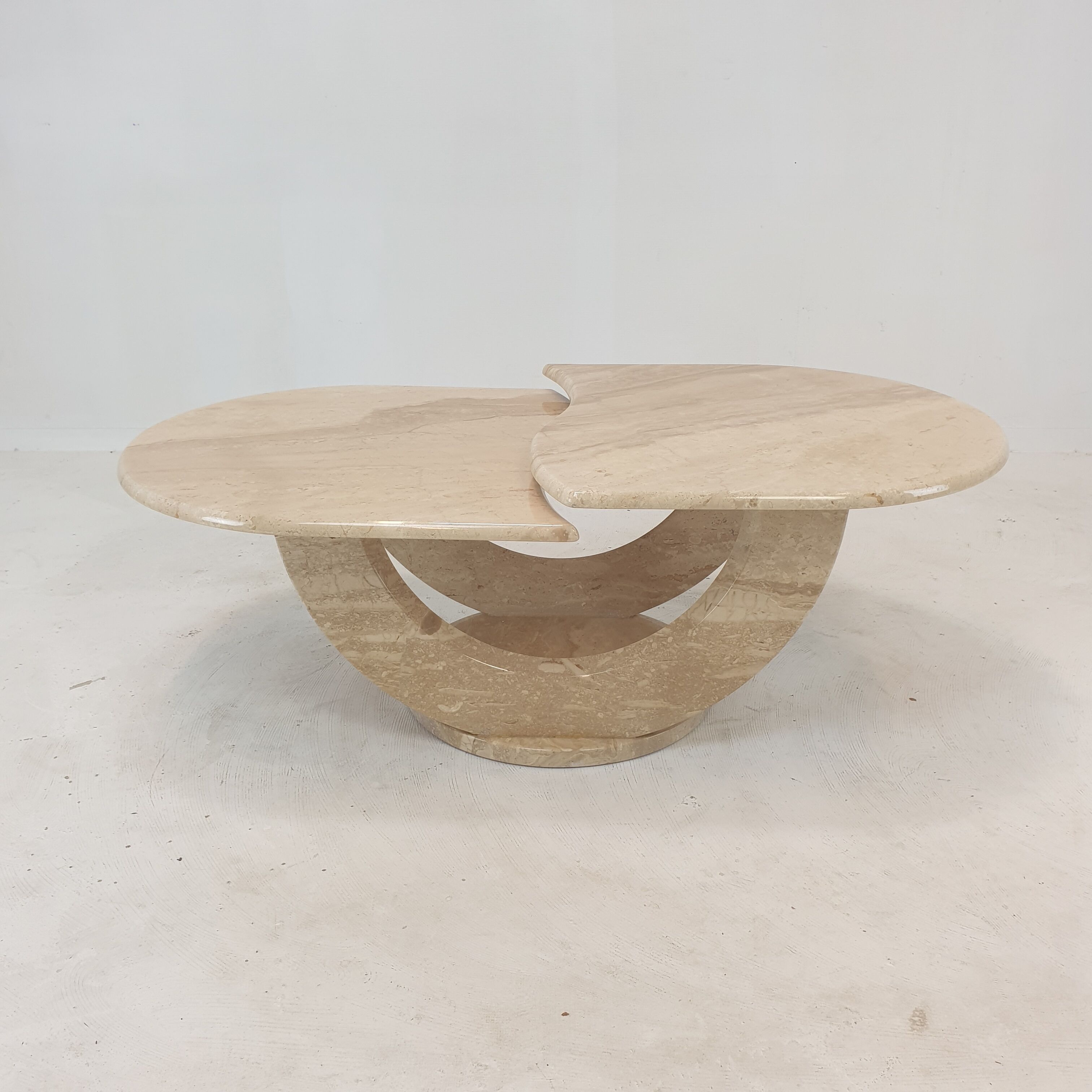 Italian travertine coffee table, 1980s