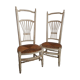 Pair of chairs of nurse provençal, straw white patina