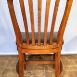 Set of four solid oak monastery style chairs