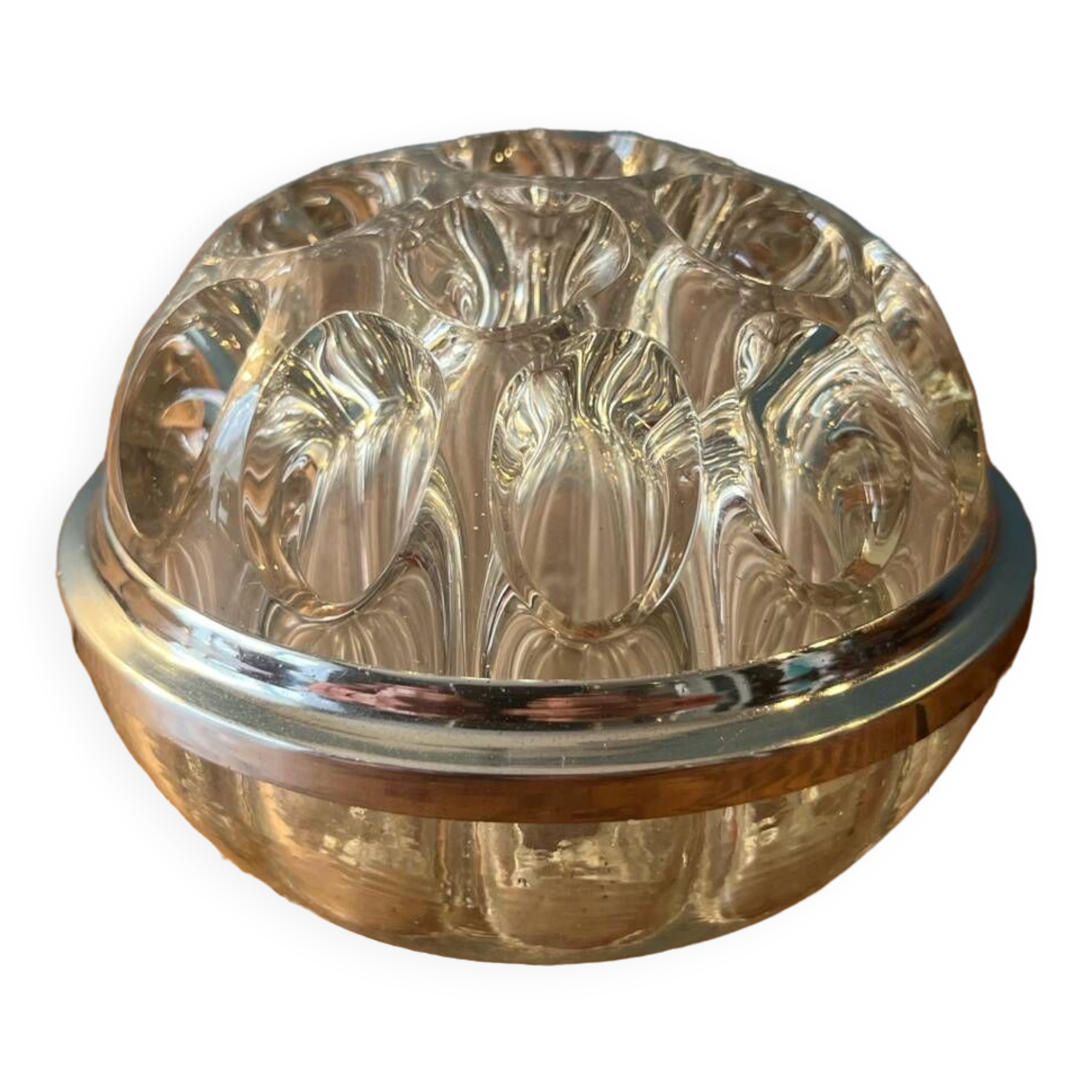 Flower pick in metal and crystal French work