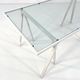 Glass and metal trestle desk by Rodney Kinsman for Bieffeplast, 80