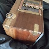 Mauritanian travel chest "Sanduq" copper and iron ornaments late 19th century