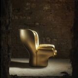 Limited Edition Golden Elda Chair by Joe Colombo for Longhi Italy no. 8/20
