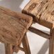 Antique solid wood stools (circa 1900). Set of 2 pieces no. 2.