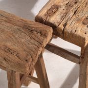 Antique solid wood stools (circa 1900). Set of 2 pieces no. 2.