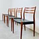Ensemble de 4 chaises modèle 78 en teck et cuir par Niels O. Møller