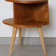 Oak-plated tripod bedside table 1950