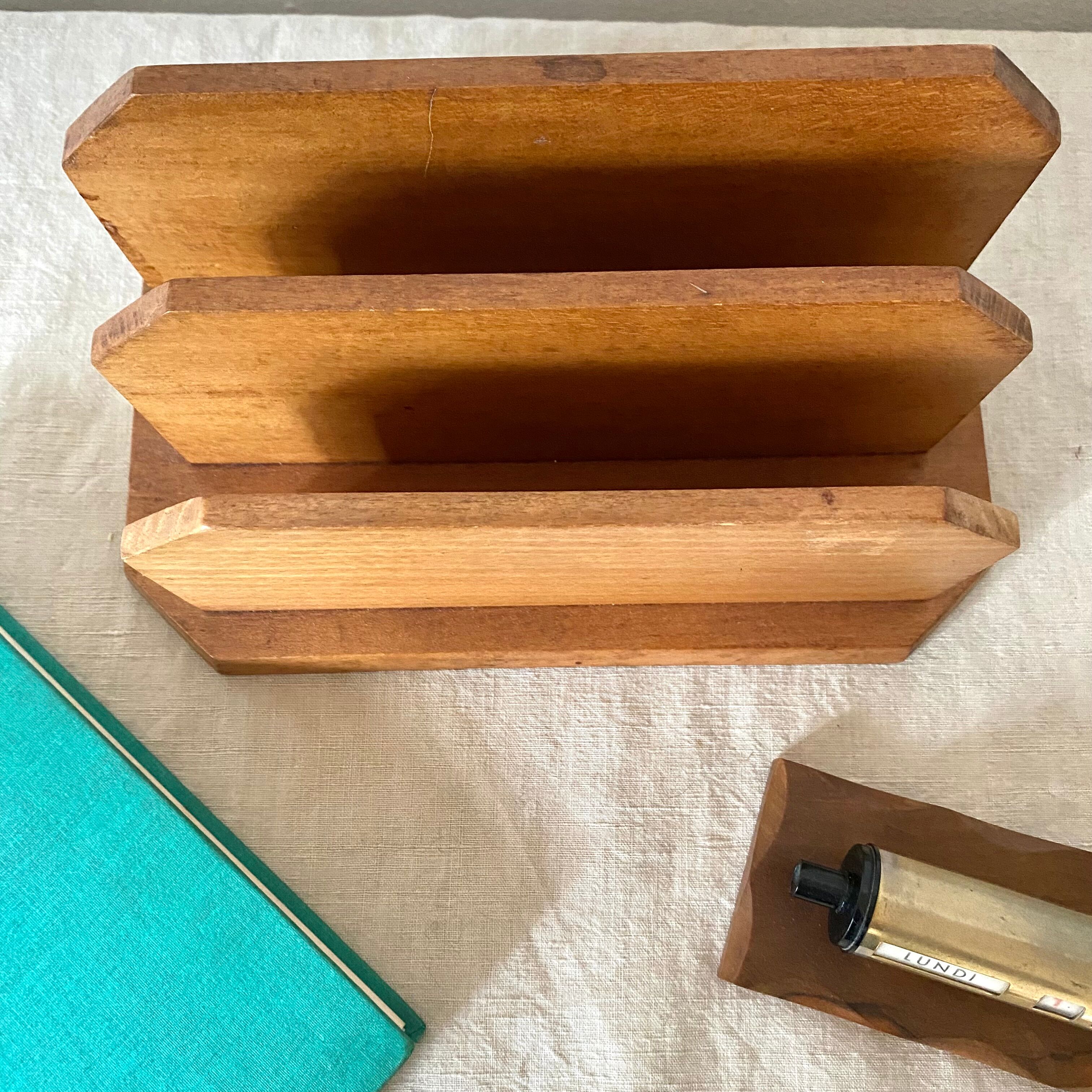 Wooden mail rack, sorter