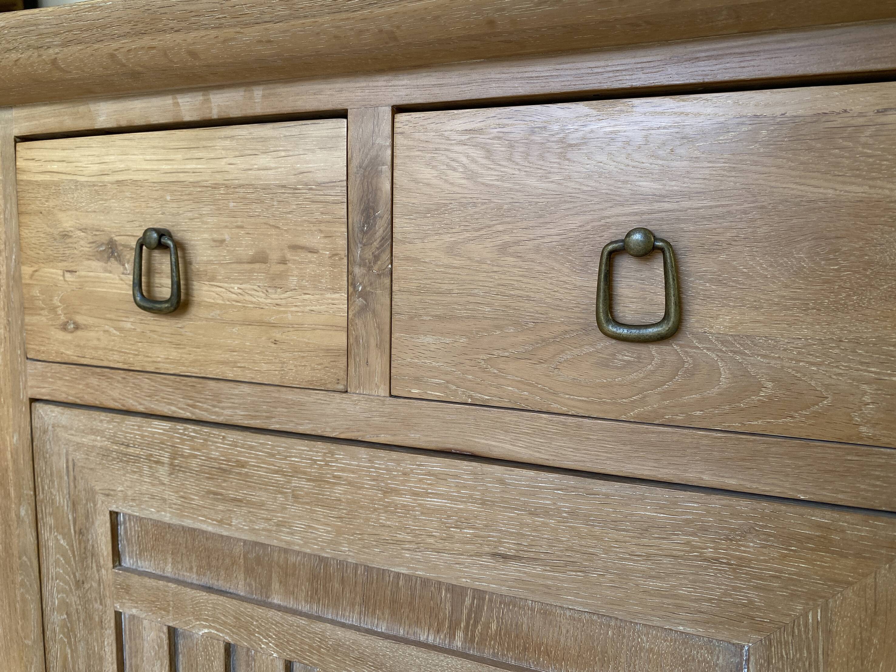 Small chest of drawers in solid oak white lead Art Nouveau style
