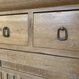 Small chest of drawers in solid oak white lead Art Nouveau style