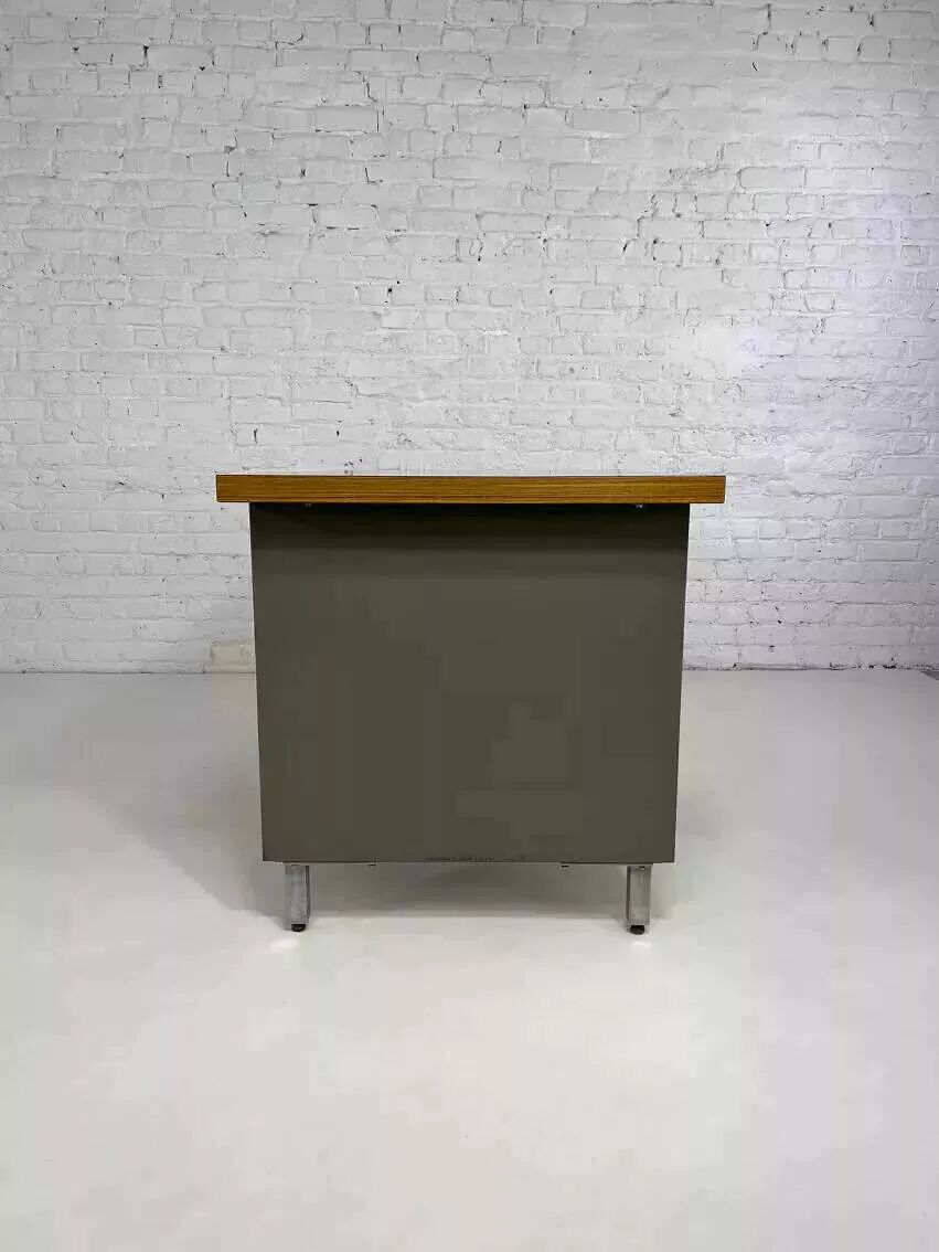 1950s industrial desk in metal and wood Remington Rand Fran