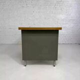 1950s industrial desk in metal and wood Remington Rand Fran