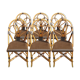 Set of 6 terrace chairs "bistro" in natural rattan.