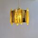 Suspension acrylique et métal jaune par Claus Bolby pour Cebo Industri, Danemark 1960's