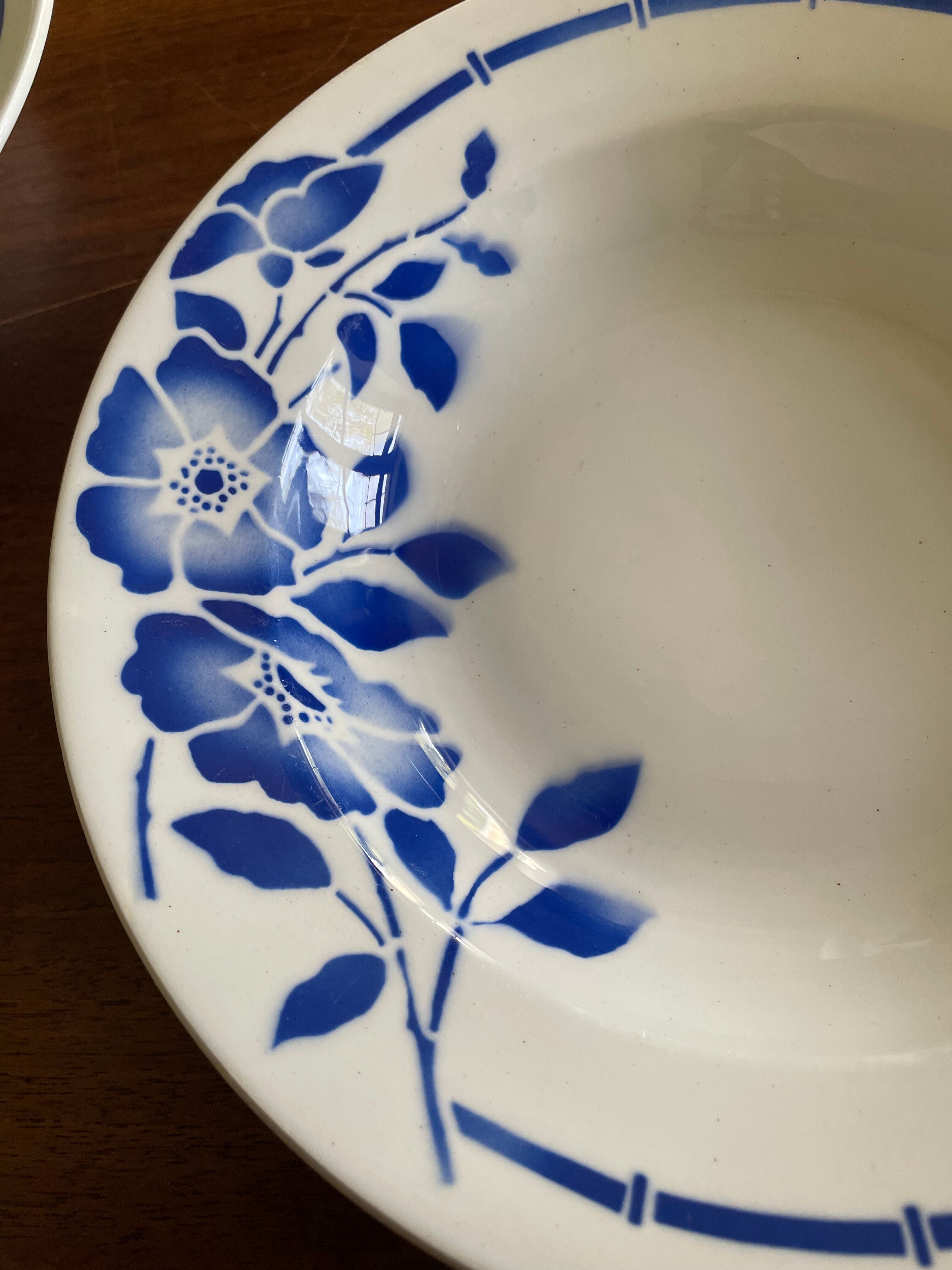 Hollow plates ceranord saint amand blue flower