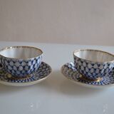 2 Russian Lemonosov porcelain tea cups