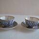 2 Russian Lemonosov porcelain tea cups