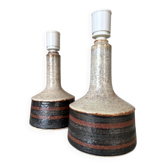 Vintage stoneware table lamps by Jette Hellerøe, 1960s, set of 2