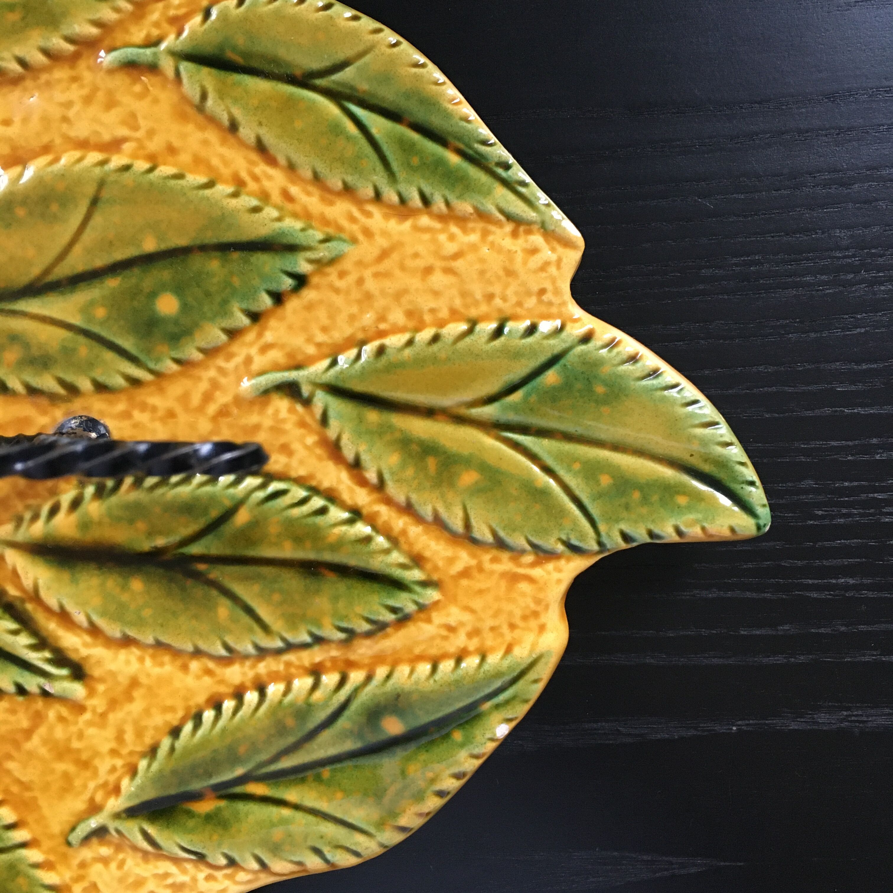 Dish signed Vallauris barbotine