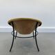 Italian Tan Suede and Black Leather Saucer Chair