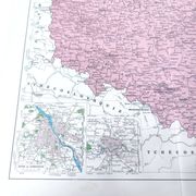 Old map of Poland Europe 43x43cm from 1950