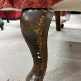 Vintage old pink velvet armchair