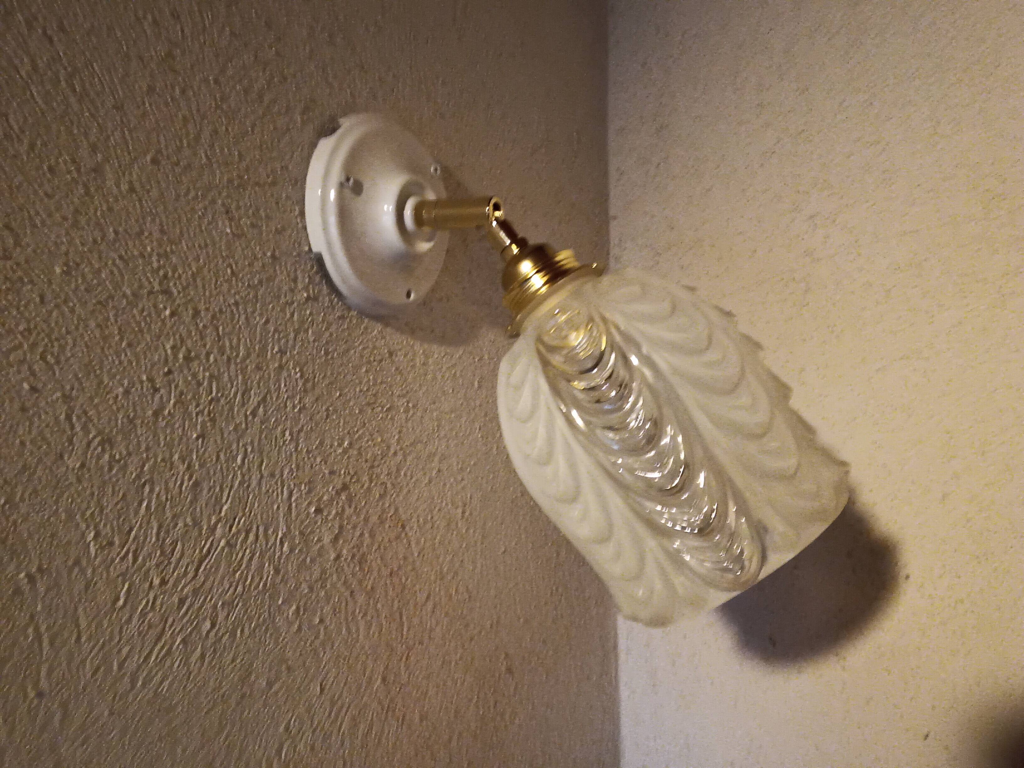 Vintage molded glass wall light