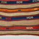 Cream Blue Striped Pattern Vintage Kilim Rug, 162x267Cm
