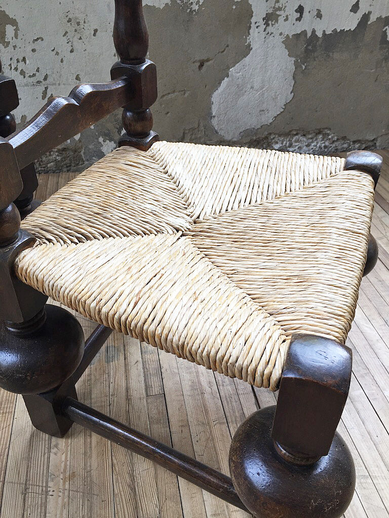 Pair of straw chairs