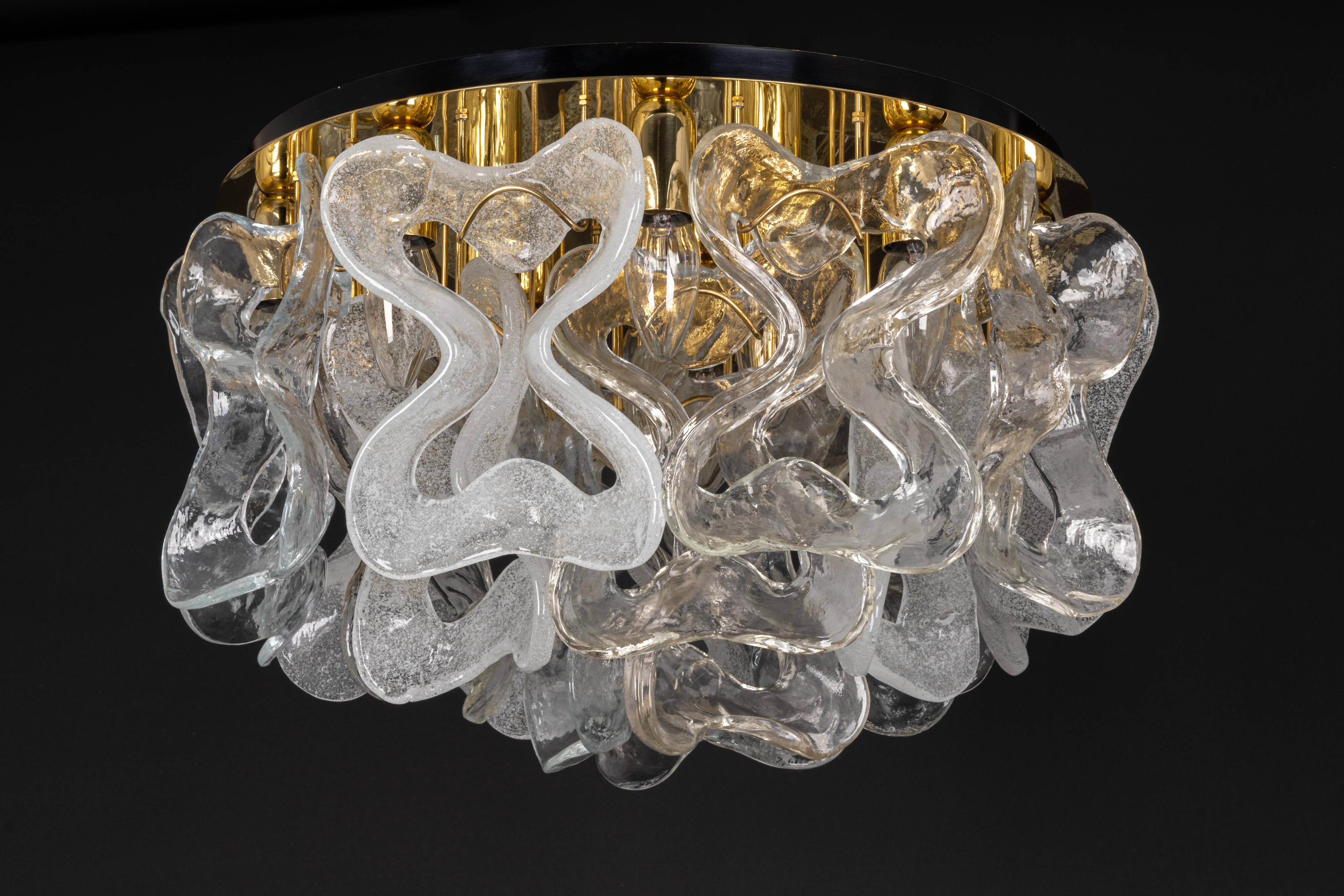 Ceiling light Catena with Murano glass by Kalmar, Austria, 1960.