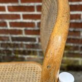 Cesca chair b32 model in white and wood by Marcel Breuer